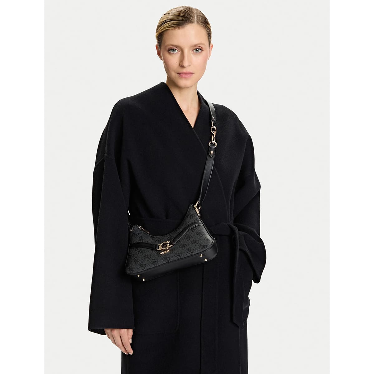 Guess Coal Black Women Shoulder Bag Hwesg951320