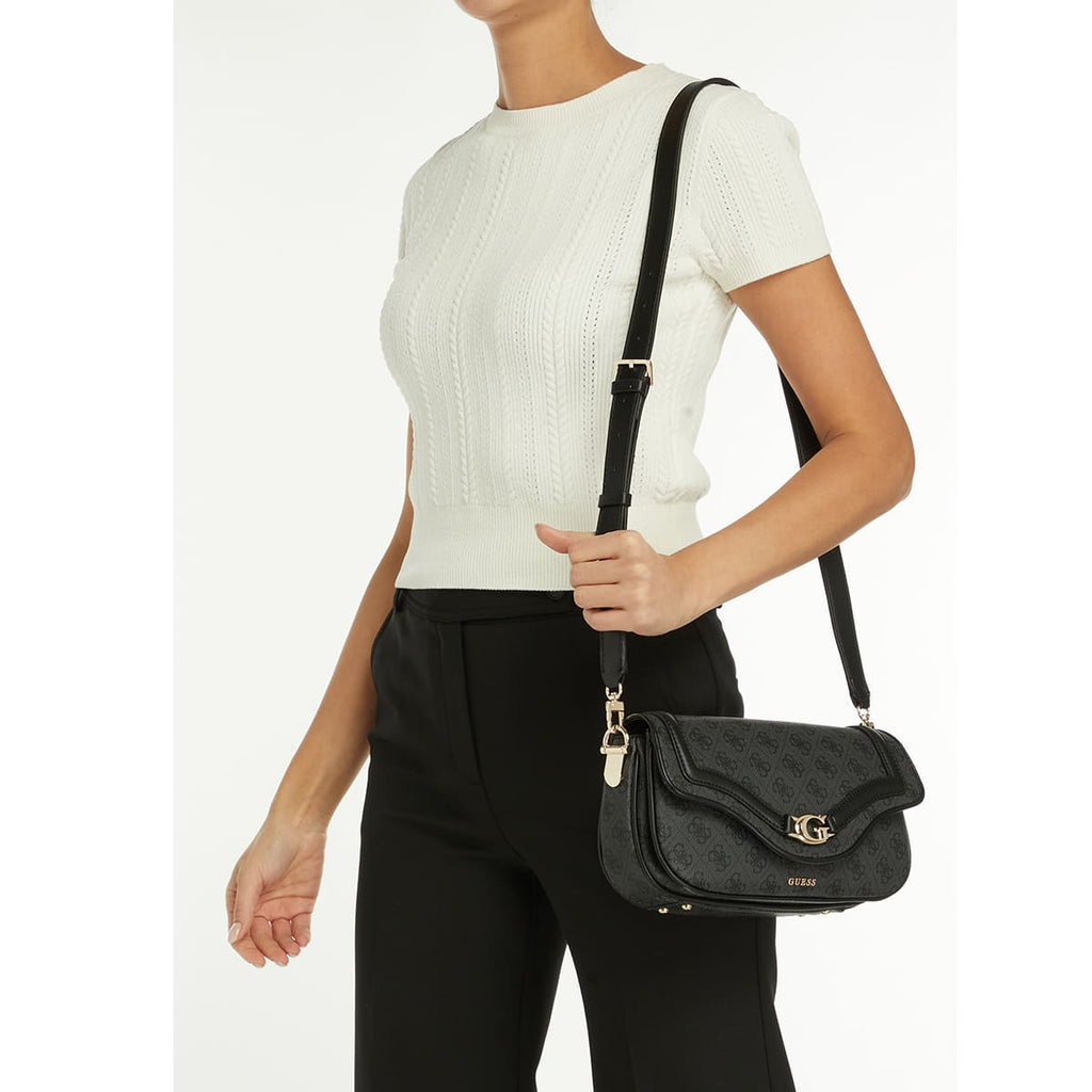 Guess Coal Logo Black Women Crossbody Hwsg7993790 Clo