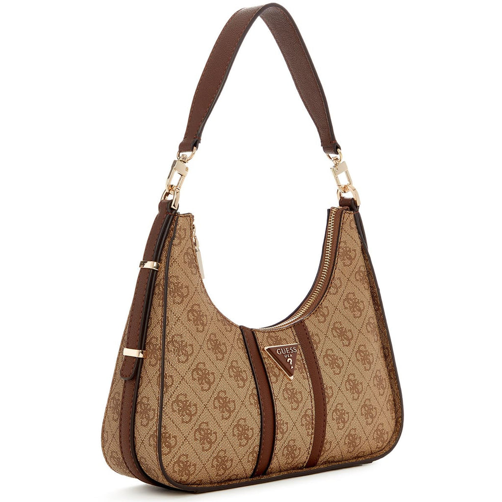 Guess Latte Logo Brown Light Brown Brown Women Shoulder Bag Hwsg9000180 Lgw