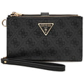 Guess Logo Print Women’s Wristlet Wallet Organizer in Black with Gold Hardware