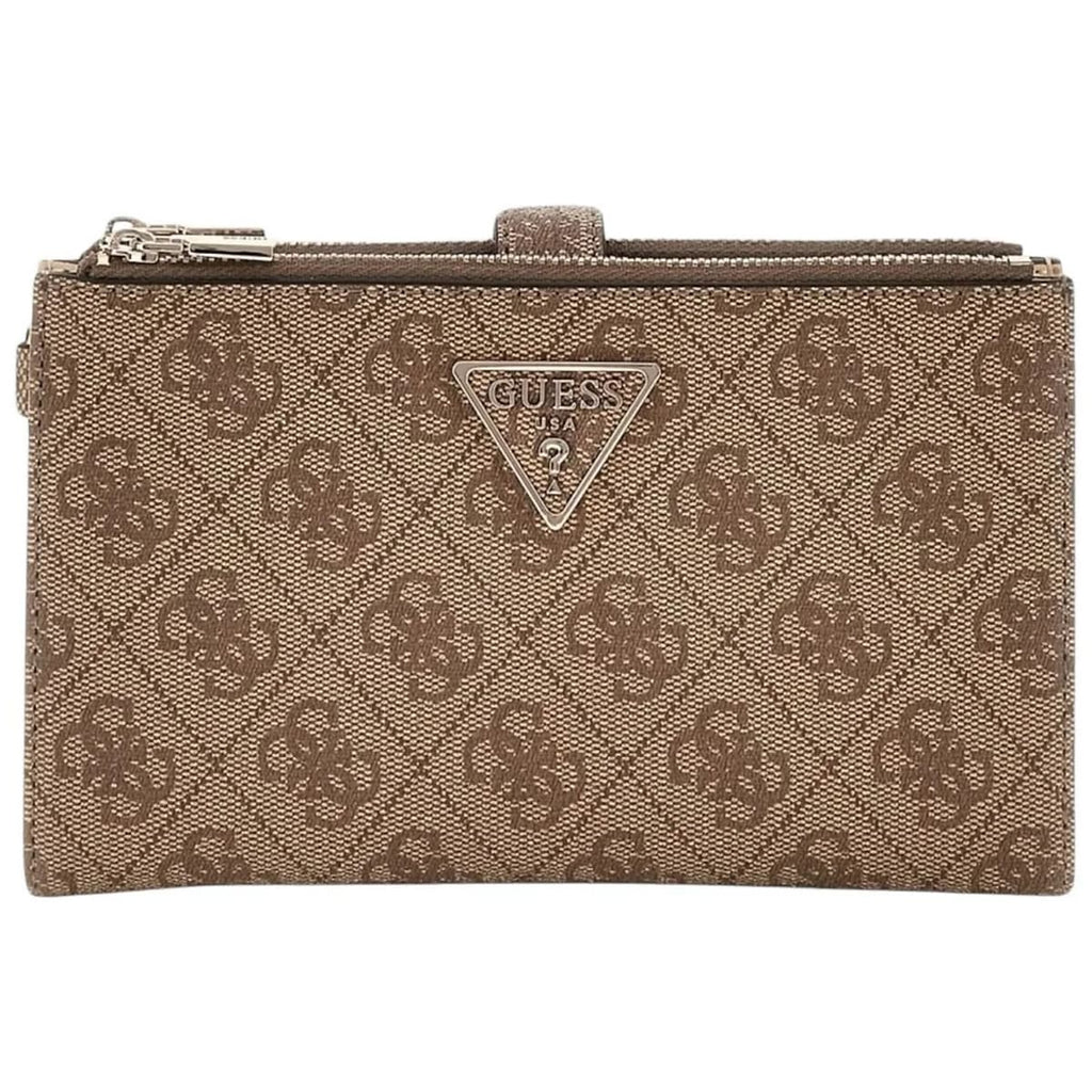 Guess Logo Print Women’s Wristlet Wallet Organizer with Gold Triangle Hardware