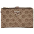 Guess Logo Print Women’s Wristlet Wallet Organizer with Gold Triangle Hardware