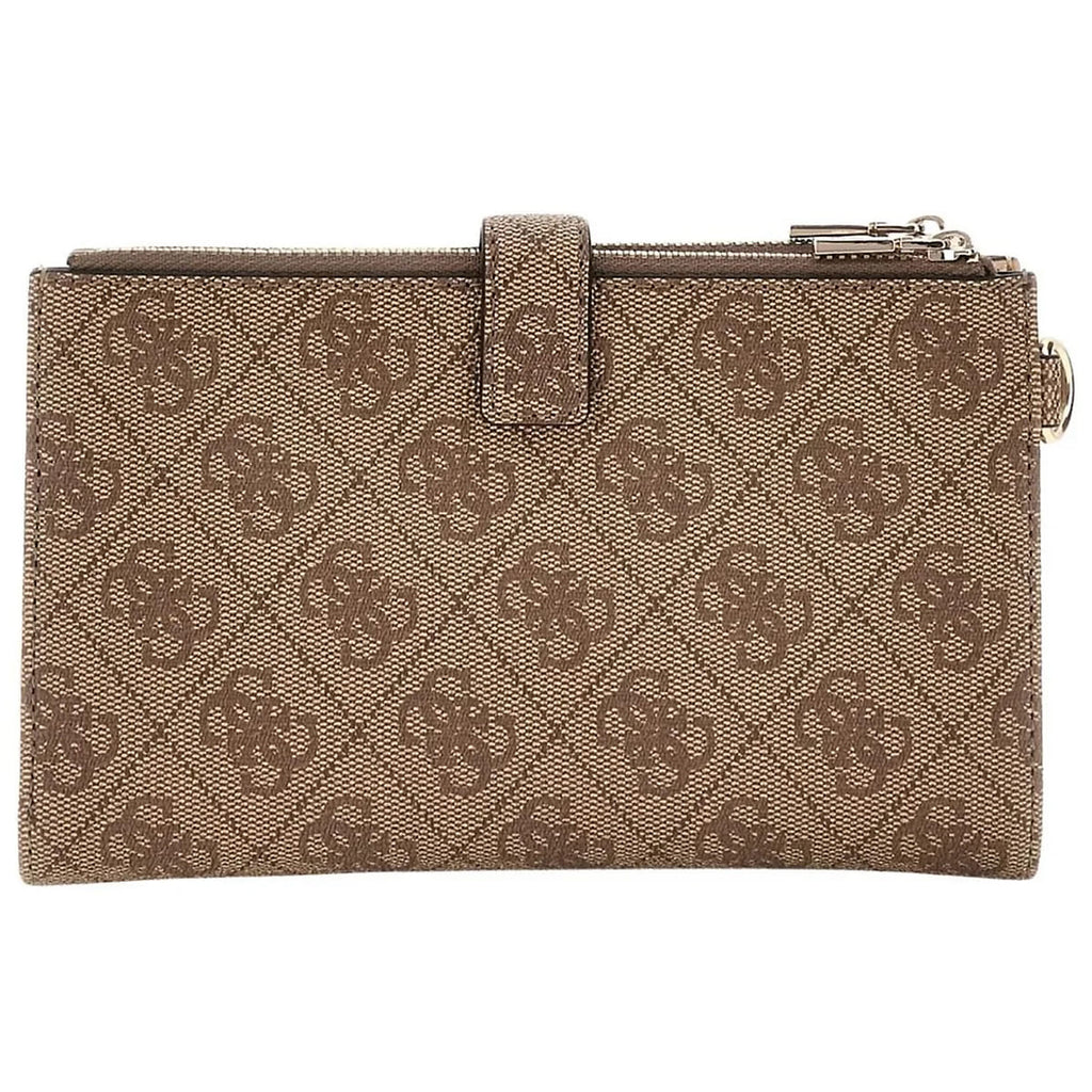 Guess Logo Print Women’s Wristlet Wallet Organizer with Gold Triangle Hardware