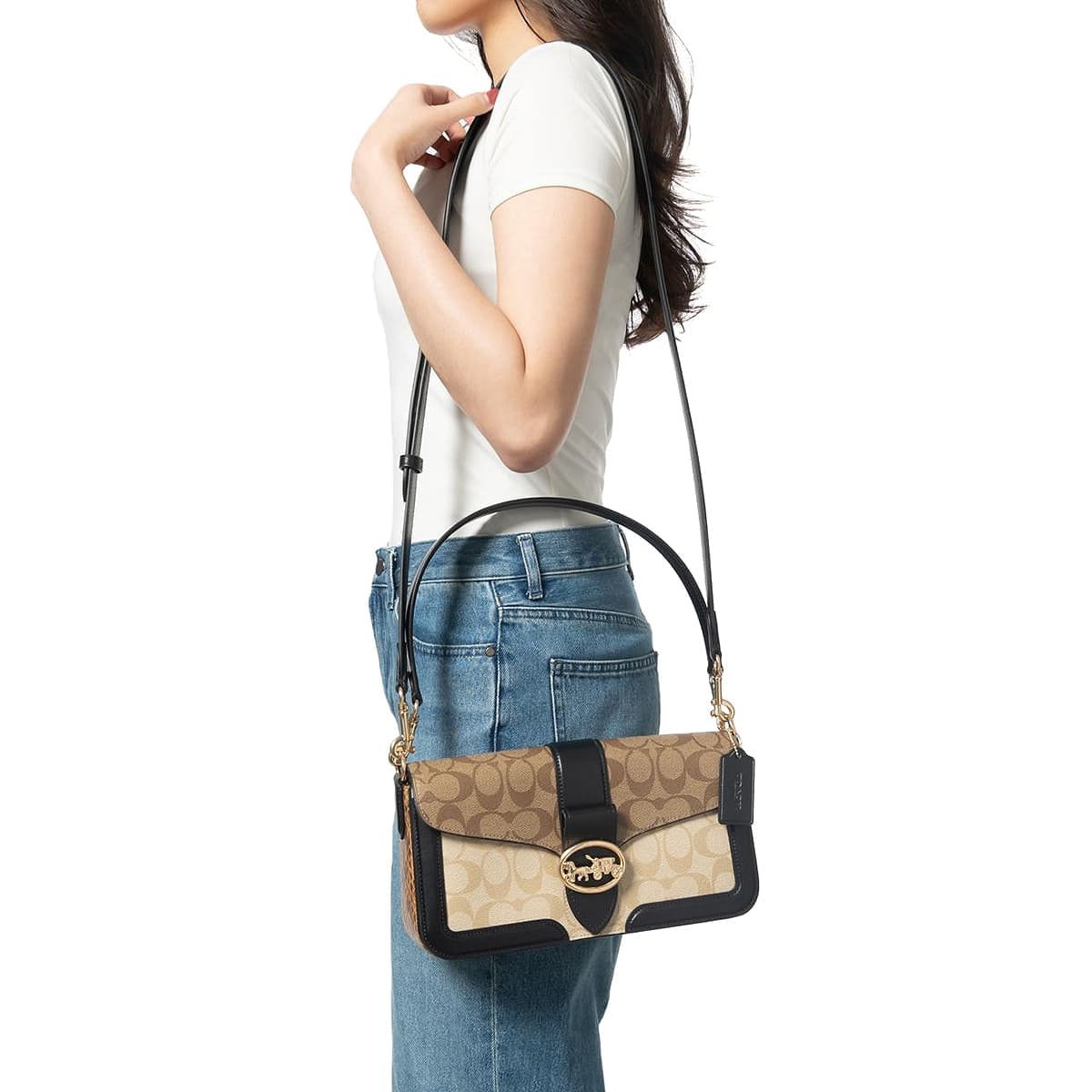COACH Khaki – Black Women Shoulder Bag 5509 IMRKY