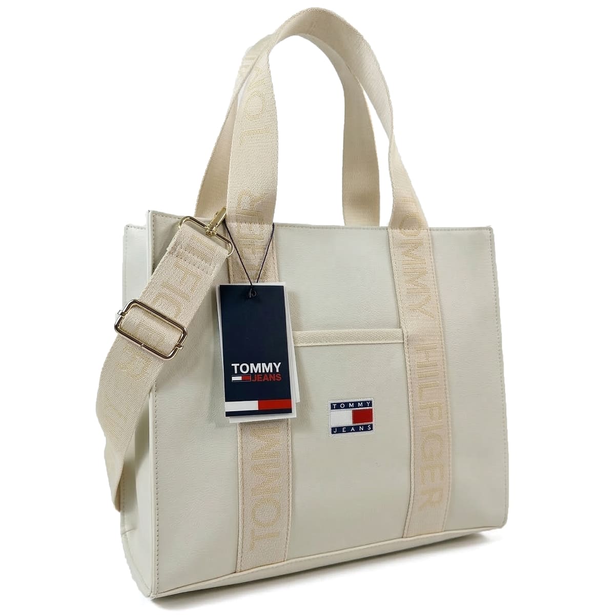 Tommy Hilfiger Beige Women Handbags Tote Bag