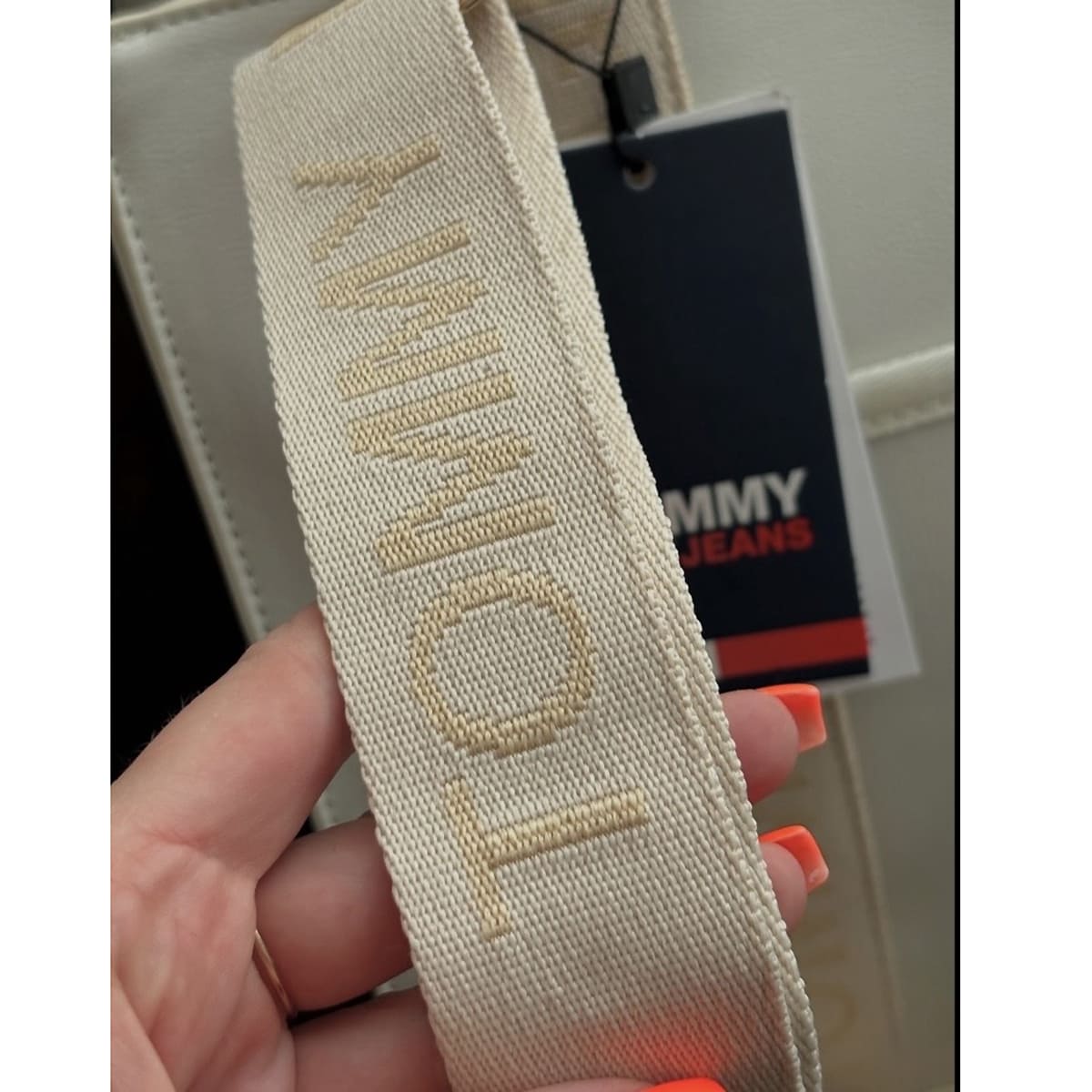 Tommy Hilfiger Beige Women Handbags Tote Bag